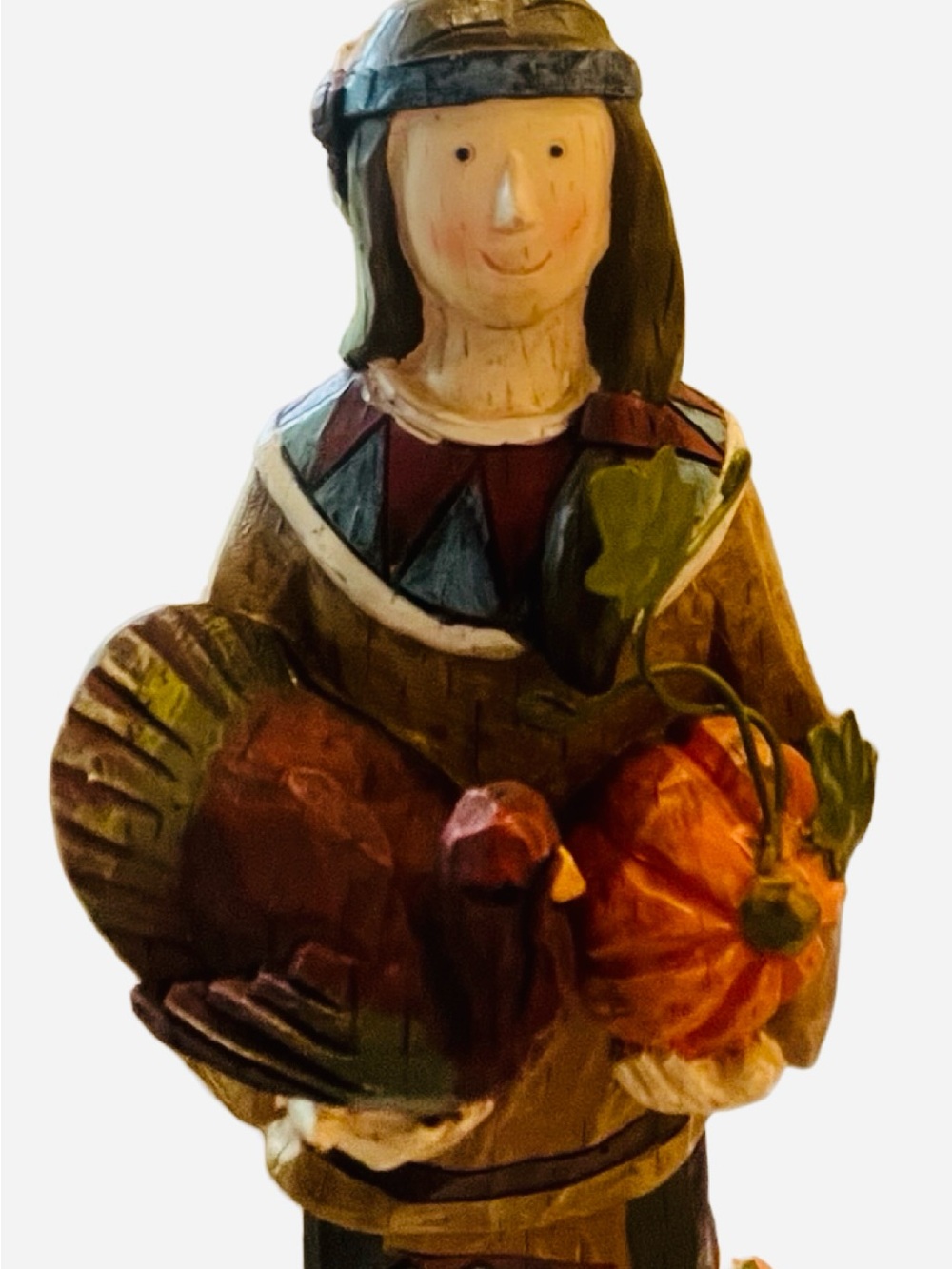 Resin Native American Figure Pair Thanksgiving Fall Decor - Picture 2 of 10